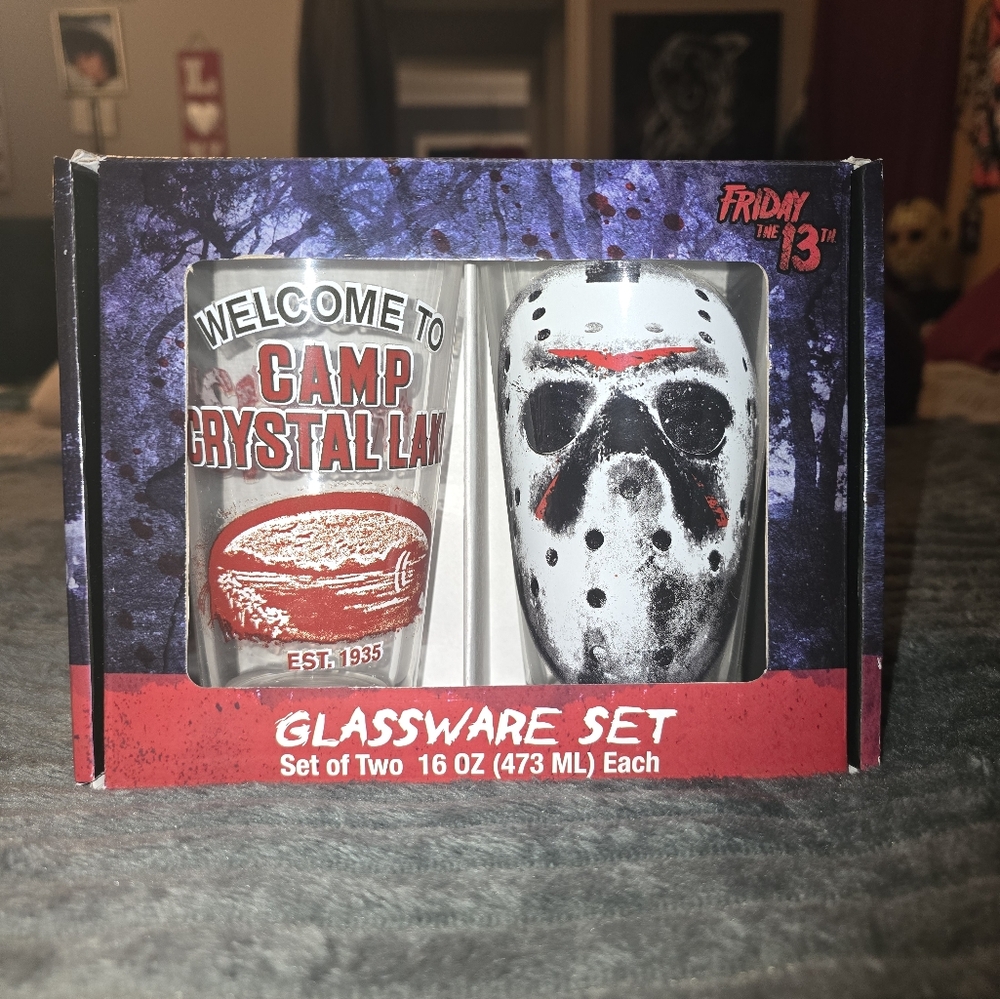 Friday the 13th Jason Voorhees Glassware 16oz Set